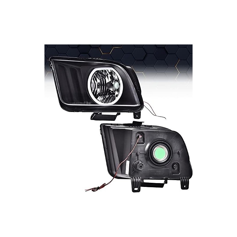 PIT66 LED Headlights, Compatible with 2005-2009 Ford Mustang Headlamp Assembly
