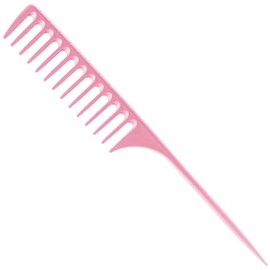 LLTGMV Wide Tooth Rat Tail Comb for Curly Hair Wet Comb Detangling Parting Hair Comb for Women Men Hair Stylist - Pink