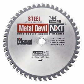 MK Morse - 101356 CSM72548NSC Metal Devil NXT Circular Saw Blade, 7-1/4-Inch Diameter, 48 Teeth, 5/8-Inch Knock-out Arbor, for Steel Cutting