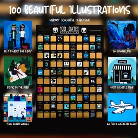 J7 Couples 100 Dates bucket list Scratch off poster