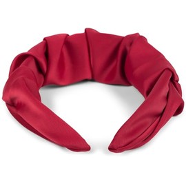 styleBREAKER Women's Hairband with Shimmering Braided Surface in Ruffled Look, Hair Accessory 04027035, Colour:Claret-Red