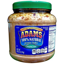 Generic Adams 100% Natural Crunchy Peanut Butter 80oz Bulk Buy- PACK OF 3