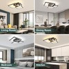 HLILCEH Modern Black Led Ceiling Light 3-Square Design 3000K-6500K Dimmable