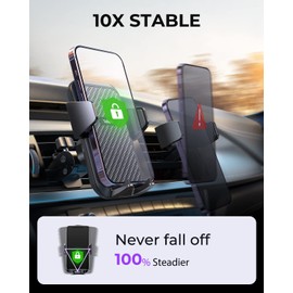 2023 Upgraded Phone Holder, [ Military-Grade Protection ] Air Vent Car Mount [Big Phone & Thick Cases Friendly] Hands Free Cell Phone Automobile Clamp Cradles, Fit for All Phones