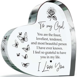 Heartfelt Gifts for Her - My Girl - Acrylic Heart Plaque Keepsake Gift for Partners, 100mm x 100mm Present For Loved One, Birthday, Valentines, Anniversary Appreciation Gifts