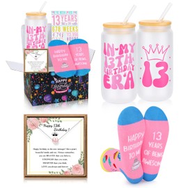 JTENGTOP 13 Year Old Beautiful Girl Birthday Gifts Ideas, Gifts for 13 Year Old Sweet Girls, 13th Birthday Decorations Basket Set of 4