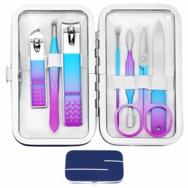 Manicure Set 8 in 1 Nail Clippers Kit Women Men Travel Nail Clippers Set Personal Care Tools with Portable Case Manicure Tools Grooming Kit Gift for Men Women Family Friends