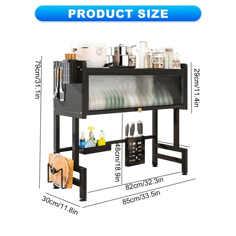 ASIEIT Dish Drying Rack, 3-Tier Over Sink Dish Drainer Drying