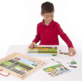 Melissa & Doug Wooden Magnetic Matching Picture Game With 119 Magnets and Scene Cards