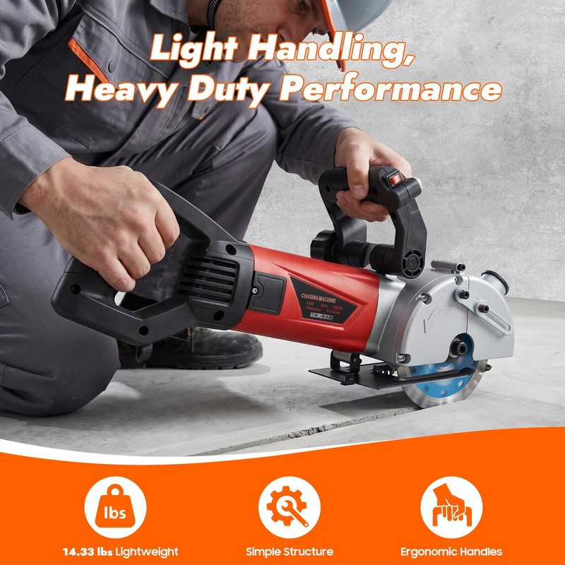 CUBELLIN Wall Chaser 2800W Electric Wall Chaser Cutting Machine with