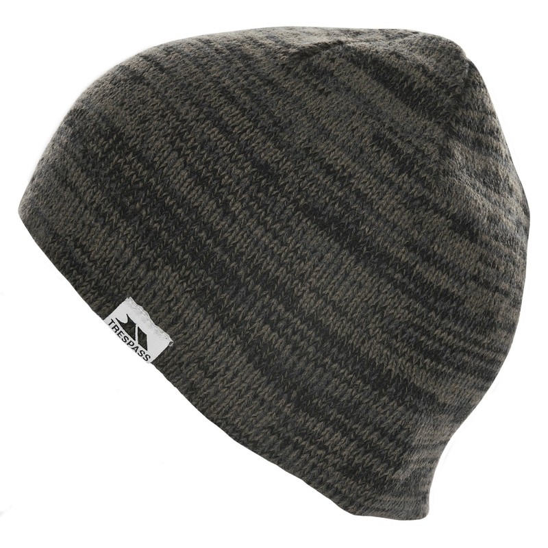 Trespass Mens Marl Patterned Beanie Hat Lined Knitted Winter Hat
