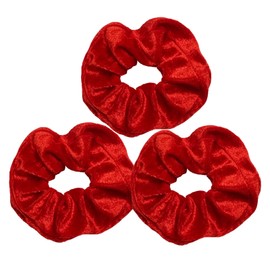 3 PCS Hair Scrunchies, Velvet Scrunchies Red Scrunchies for Women Ponytail Holders Soft Hair Scrunchies Elastic Hair Bands Hair Scrunchies Hair Accessories for Girls and Women