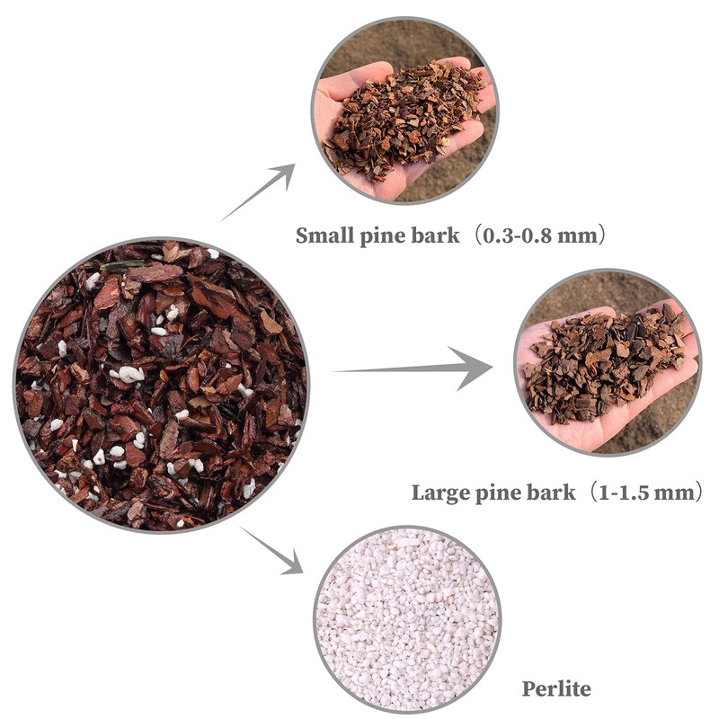 Doter Orchid Potting Mix Orchid Bark, Mix Pine Bark and