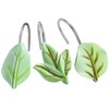 12PCS Leaves Shower Curtain Hooks, Green Plant Leaves Decorative Shower
