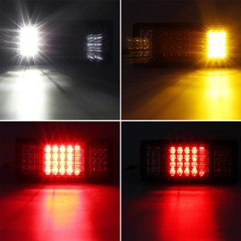 Partsam 2Pcs LED Truck Trailer Tail Lights Bar Kit 40 LED w Iron Net Protection Replacement for W Series/Compatible with Isuzu Elf Truck NPR NPR-HD NKR NHR NRR FSR FRR 1984- Taillight Assembly