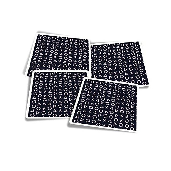 Vinyl Square Stickers (Set of 4) 10cm - 3D Style