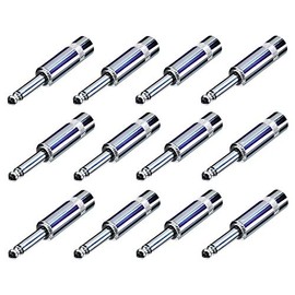 (12 Pack) Neutrik Rean NYS224 1/4" Male Connector TS Long Barrel Nickel/Silver