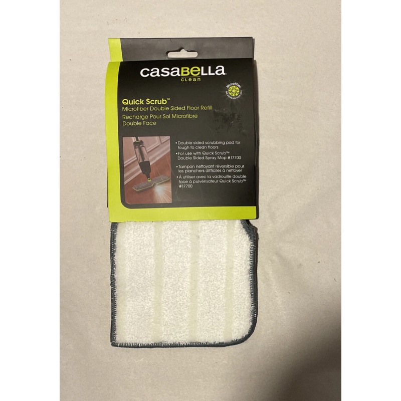 Casabella Quick Scrub Microfiber Double-Sided Floor Spray Mop #17700 Refill