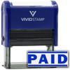 Paid Self Inking Rubber Stamp (Blue) - Large