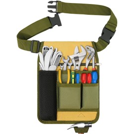 Incycall - Gardening Tool Belt - Adjustable Utility Apron with 4 Pockets for Small Tools - Unisex Tool Bag Belt for Carpenters, Plumbers and Florists