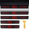 CHIYLE Door Sill Protectors for Chevy Camaro RS, Carbon Fiber