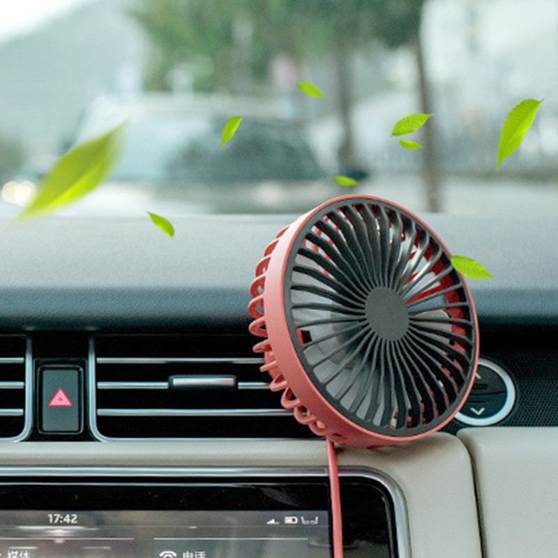 5V 5W 360 Degrees Adjustable Air Outlet USB Car Fan