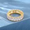 MDFUN Emerald Cut Cubic Zirconia Ring 18K Yellow Gold Plated