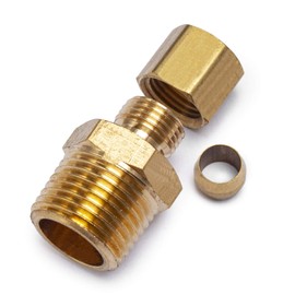 LTWFITTING Brass 1/4-Inch OD x 3/8-Inch Male NPT Compression Connector Fitting(Pack of 5)