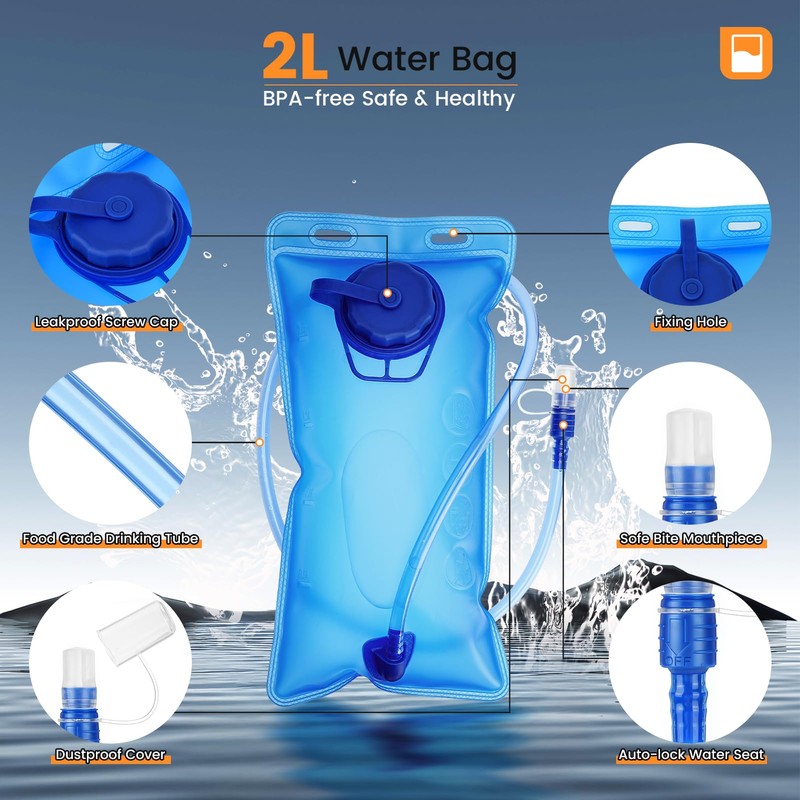 Hydration Backpack, Luckits Water Pack with 2L Water Bladder Lightweight