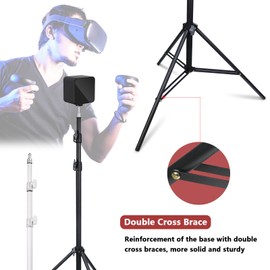 Solwim 2 Pack VR Tripod Stand, HTC Vive Base Station Compatible Sensor Stand and Base Station Mount for Vive Sensors or Oculus Rift Constellation（2pack Tripod Stand Set，Black）