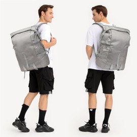 Kono Travel Backpack Hiking Rucksack with Bottom Compartment Large Capacity Sports Bag Fit 15.6 Inch Laptop Multifunctional Camping Outdoor Gym Bag (Grey)