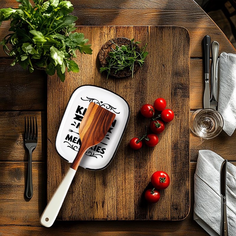 ANATTASOUL Ceramic Spoon Rest, Kitchen Food Elevator Spoon Holder Ceramic