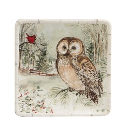 Certified International Winter's Walk 6" Canape/Luncheon Plates, Multicolor, Small, Set of 4