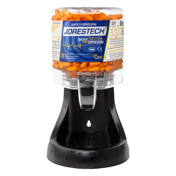 JORESTECH Ear Plug Dispenser Station for Sound Suppression/Hearing Protection - Prefilled with 250 Earplugs - Wall Mount/Tabletop Design (Model EPD-250) (250)