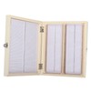 100PCS Biology Glass Prepared Microscope Slides Specimens Wooden Slide Storage