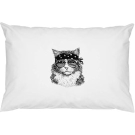 Azeeda 2 x 'Cat Wearing Sunglasses' Cotton Pillow Cases (PW00042962)
