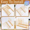 Youdaju 3Pack Stained Glass Organizer Bamboo Dish Plate Rack Wooden