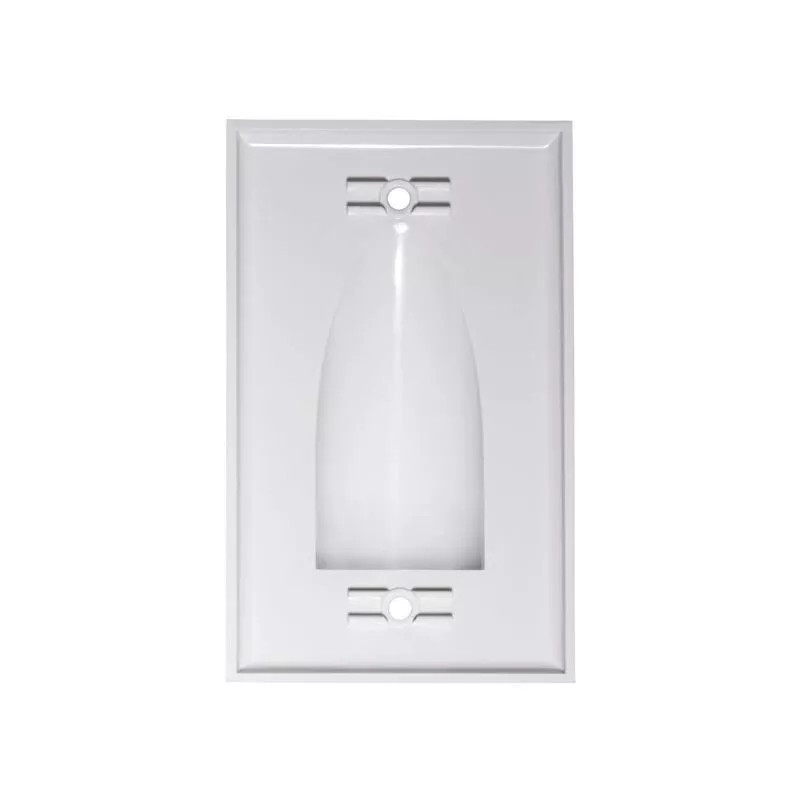 OSD Audio Pass Through Wall Plate Single Gang, White