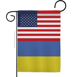 Ukrainian Flag Ukraine US Friendship Garden Ucrania Home Decor Indoor Tapestry World Country - Outdoor Decorations House Banner Wall Hanging Small Yard Stand With Ukrainian Gifts Made In USA