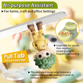 PHIXBEAR Upgraded 360Pcs Double Sided Tape Sticky Dots with Pull Tab, Removable Adhesive Mounting Putty No Trace Dots, 0.6" Clear Sticky Tack for Museum Picture Crafts & DIY