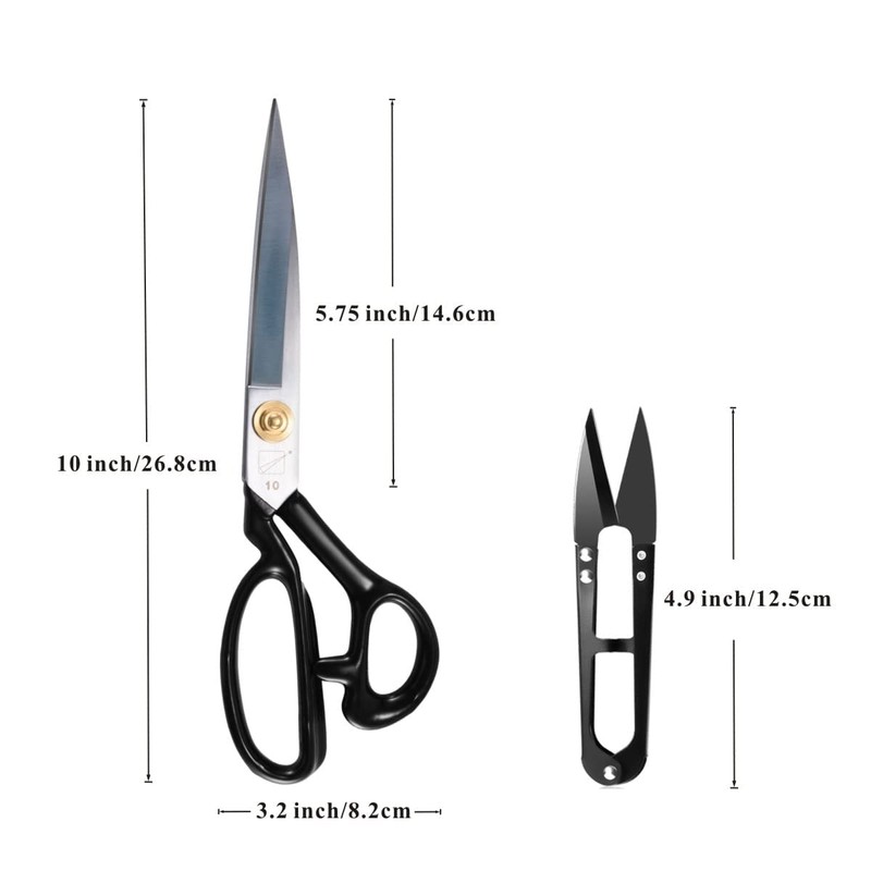 Left-Handed Sewing Fabric Scissors, 10 Inch Dressmaking Taior's Shears-Electroplated Finishing