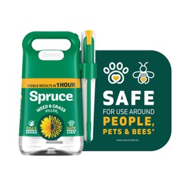 Spruce Weed Killer Spray - Snap & Spray Weed & Grass Killer₂ Powered Starter Kit - Reusable Sprayer with Wand for Spot-Treating Driveways, Gardens & More (64 Oz Bottle)