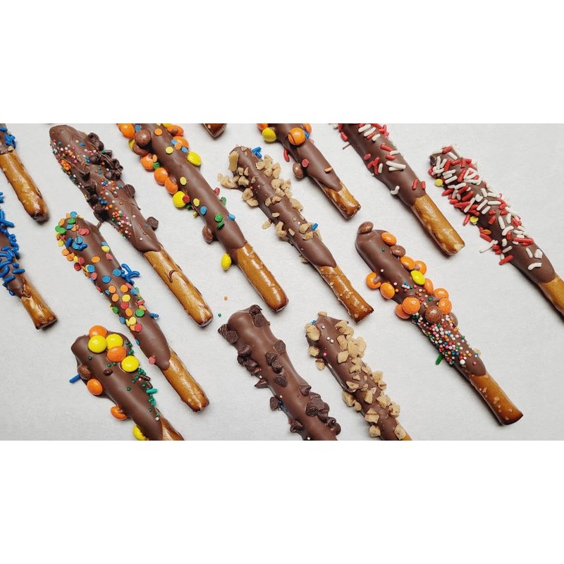 Chocolate Coated Bit Size Snacking Pretzel Rods 2 Packs 11