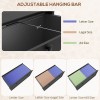 2 Drawer Black File Cabinet Adjustable Hanging Bar for Letter