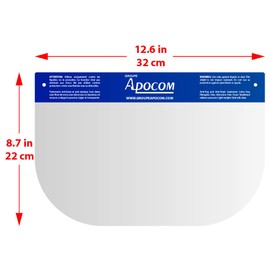 [Pack of 2] Groupe Apocom All-Round Protection Face Shield with Clear Wide Visor Spitting Anti-Fog Lens, Reusable, Lightweight Transparent Shield with Elastic Band for Men Women