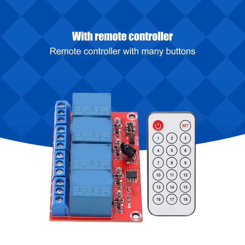 4 Channel Receiving Relay Module 4CH Infrared Remote Transceiver Receiver