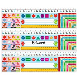 D24TIME 36Pcs Alphabet Name Plates for Desks Classroom Multipurpose Manuscript Name Plates for Desks Students Name Tags Stickers for Desk Kindergarten Elementary School Back to School Teacher Supplies