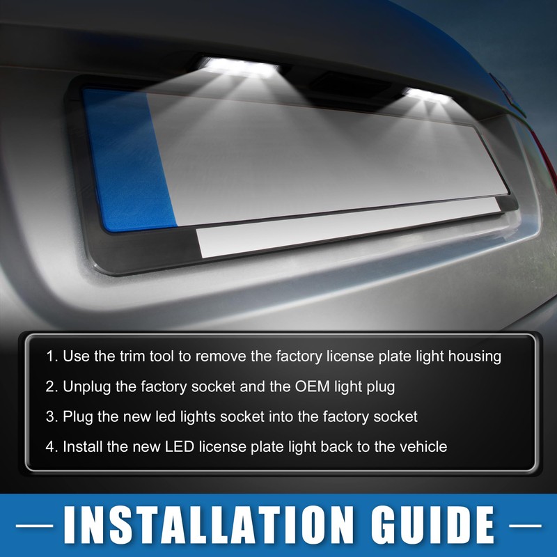 A ABSOPRO Car 6000K White LED License Plate Light Assembly