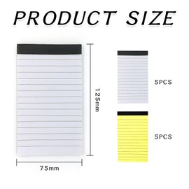 Pack of 10 A7 Small Notepad, Notepad, Small Notebook, Pocket Notebook, Memo Notepad, Stenography Notepad