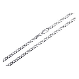925 Silver Solid Curb Chain 3 mm Wide Length 36 cm – 100 cm
